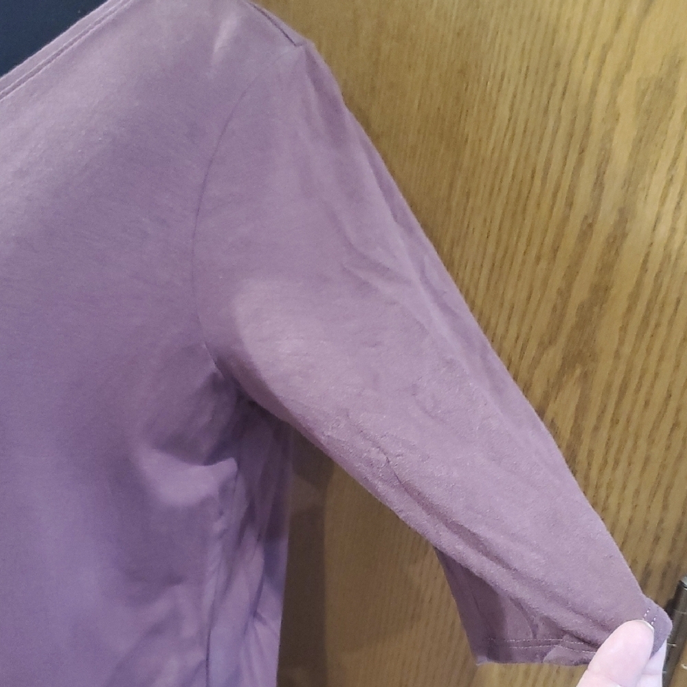 Eileen Fisher Mauve V-Neck Midi Dress - Picture 4 of 6